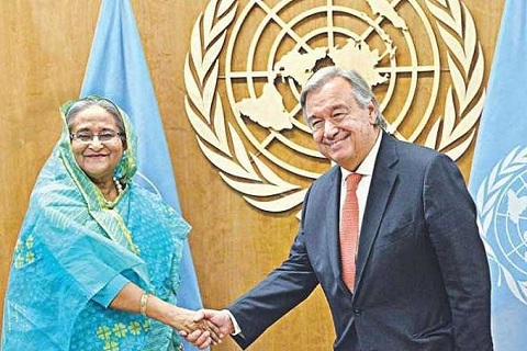 প্রধানমন্ত্রীকে জাতিসংঘ মহাসচিবের ফোন